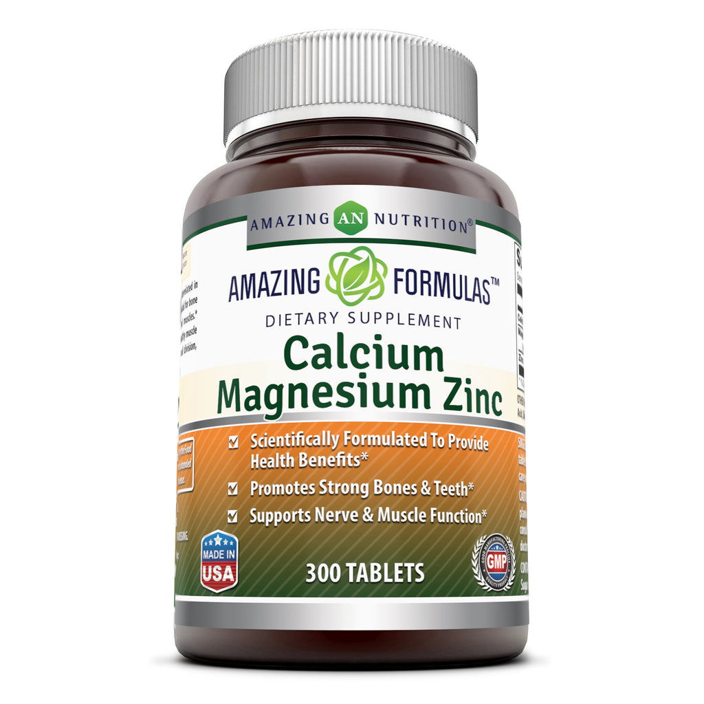 Amazing Formulas Calcium Magnesium Zinc 300 Tablets Amazing Nutrition 0618