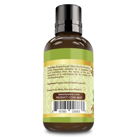 Image of Beauty Aura Premium Collection Peppermint Essential Oil 1 Fl Oz