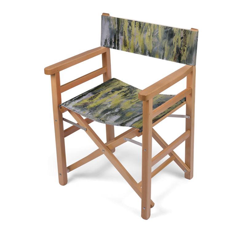 Directors Chair: Forest Green Abstract Artwork