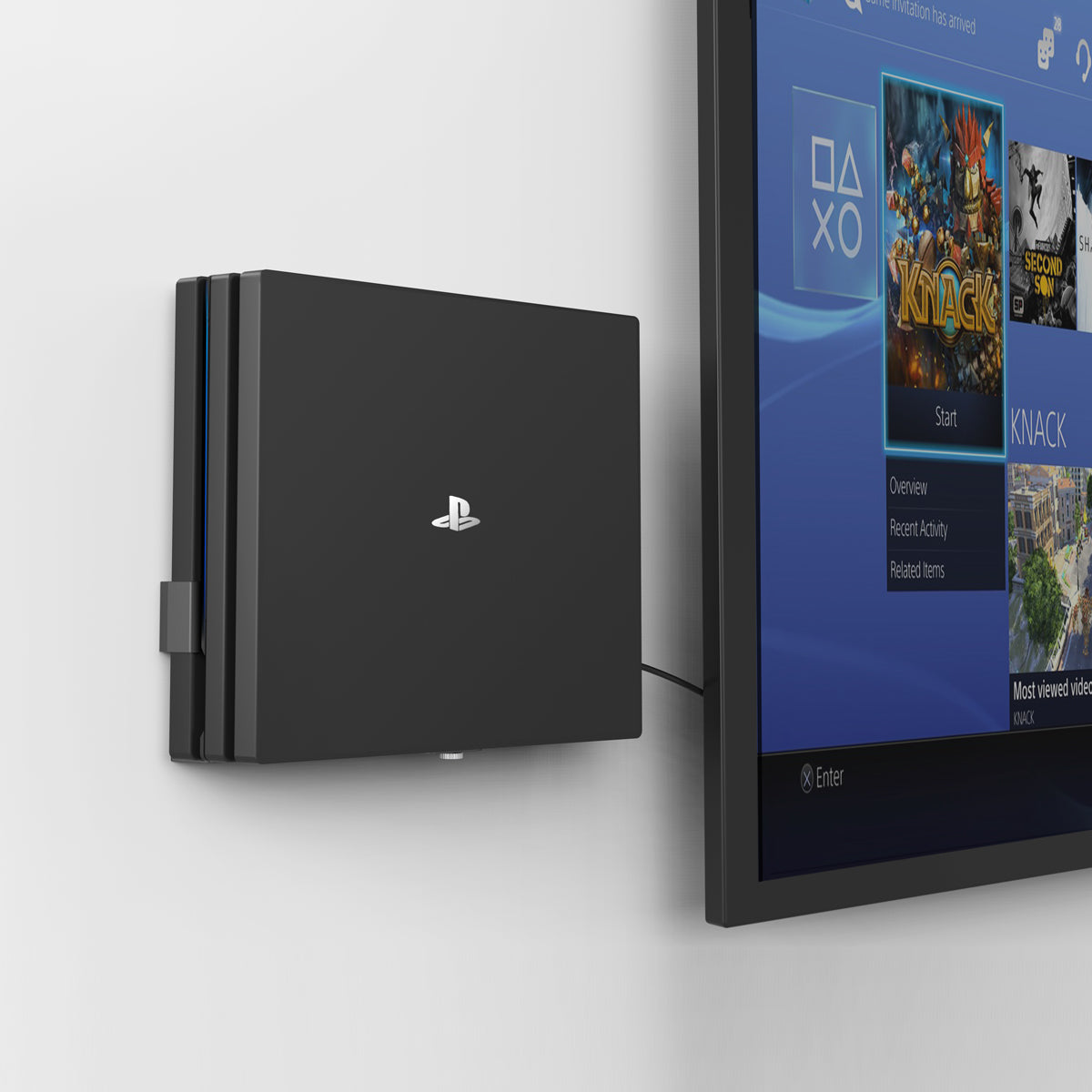 ps4 mounted to wall