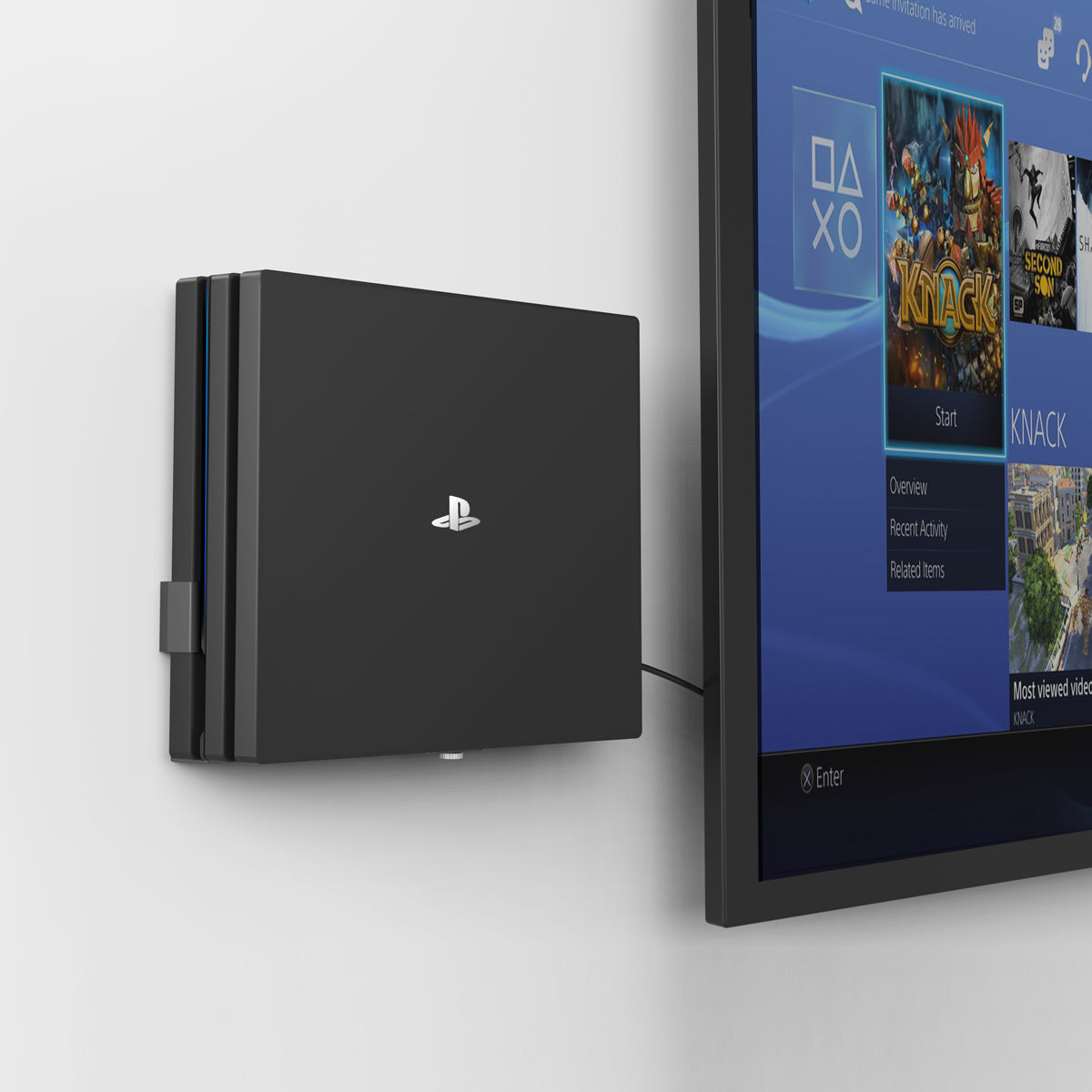 mounting a ps4 on the wall