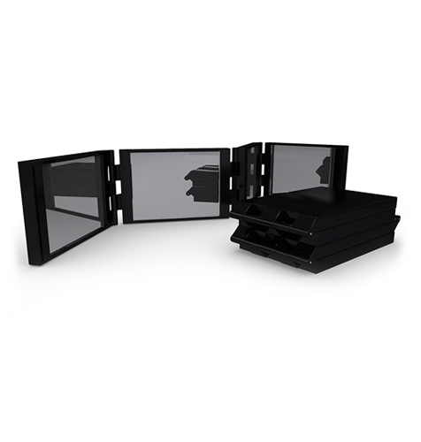 4 Panel Expandable Compact Mirror. Available in Black, White & Pink 0