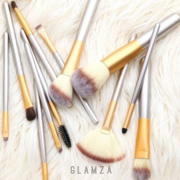 Glamza 12pc Champagne Makeup Brush Set 3