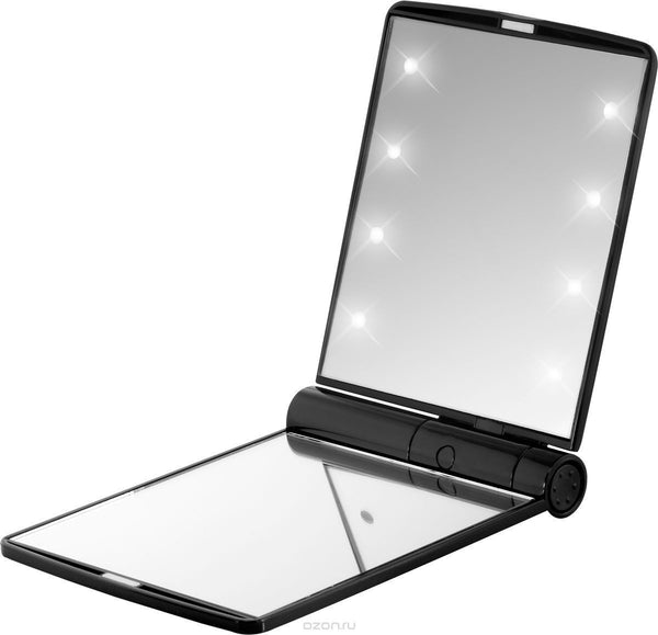 Glamza Portable LED Make Up Flip Mirror Black 2