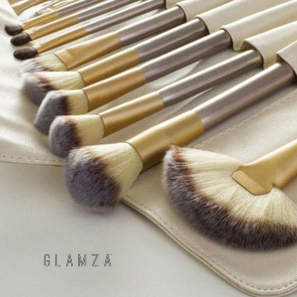 Glamza 12pc Champagne Makeup Brush Set 1