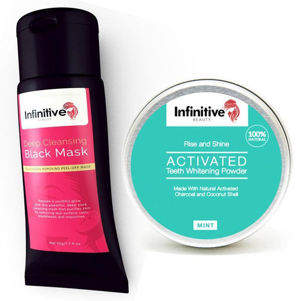 Infinitive Beauty Charcoal Blackhead Black Peel Mask & Teeth Whitening Powder 0