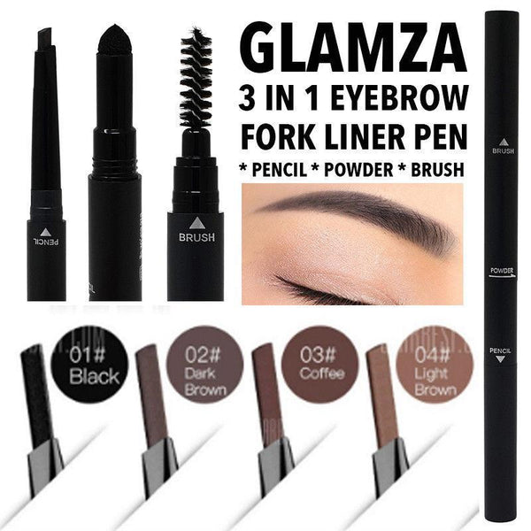 Glamza 3 in 1 Eyebrow Fork Liner Pen 0