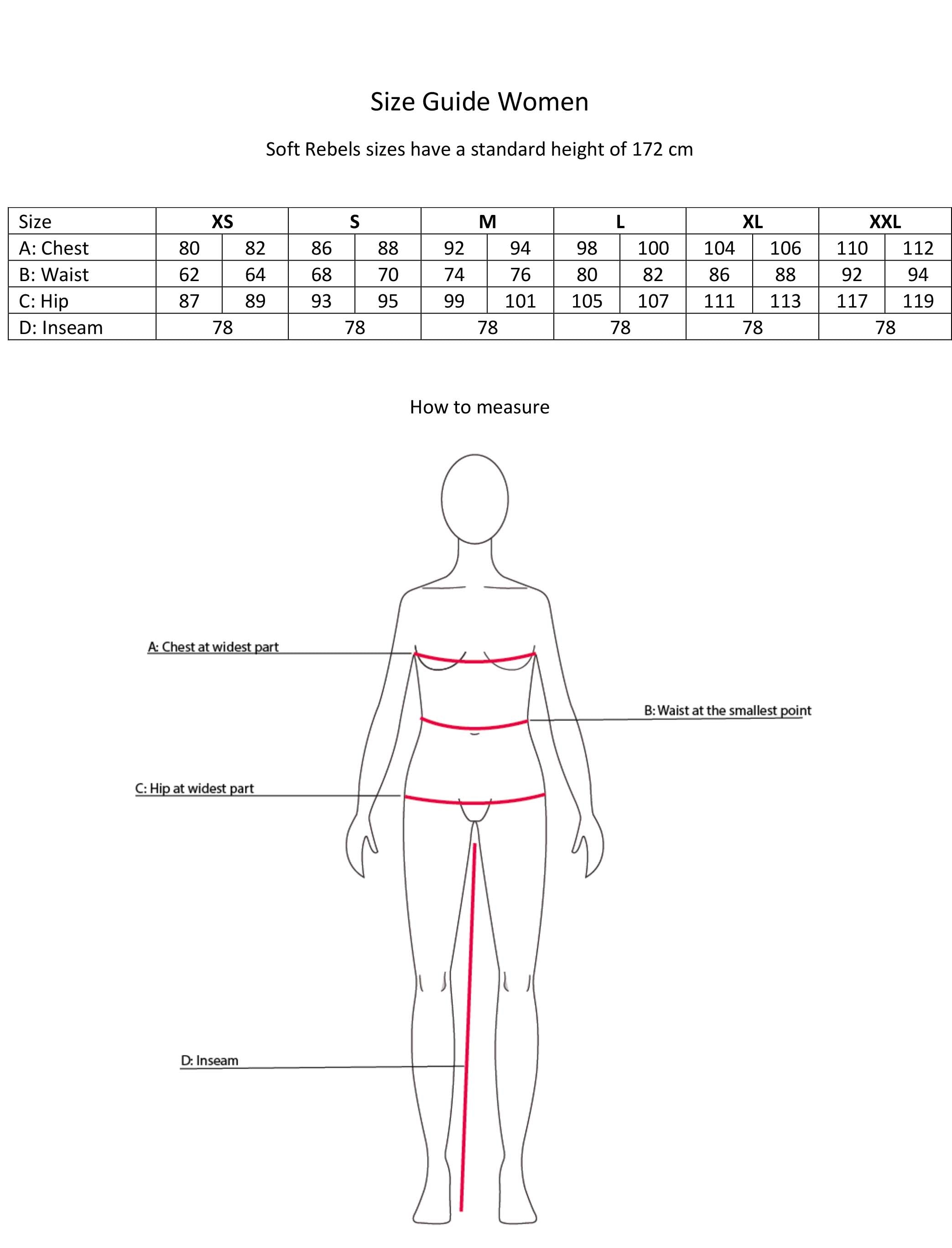 Soft Rebels size guide