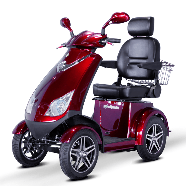 EWheels EW-72 Four Wheel Electric Mobility Scooter Red / Free Curbside Delivery + $0.00 / No additional option + $0.00