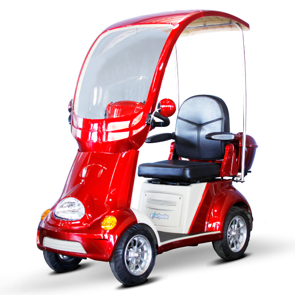 EWheels EW-54 Four-Wheel Full Covered Scooter Red / Free Curbside Delivery + $0.00