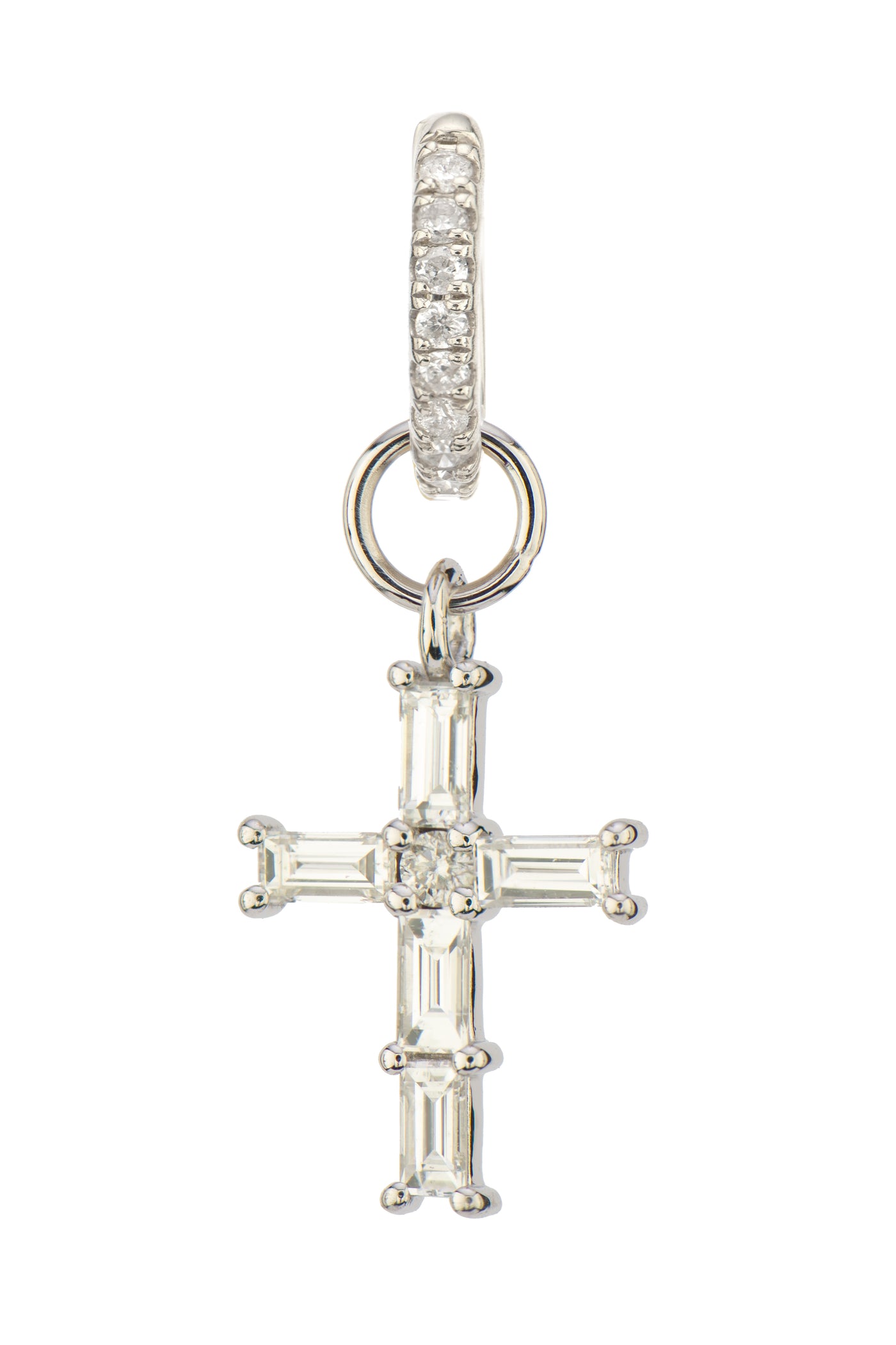 Baguette Cross Necklace Charm