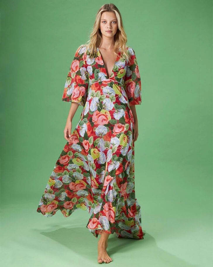 Vestido seda flores – la eme boutique