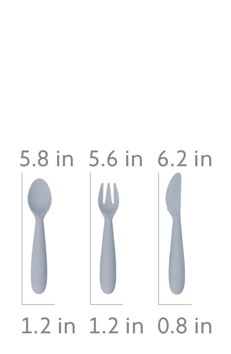 WeeSprout Toddler Utensils, 3 Forks & 3 Spoons, 18/8 Stainless Steel & Food  Grade Silicone, Thick Easy-Grip Handles, Perfect Length For New Self