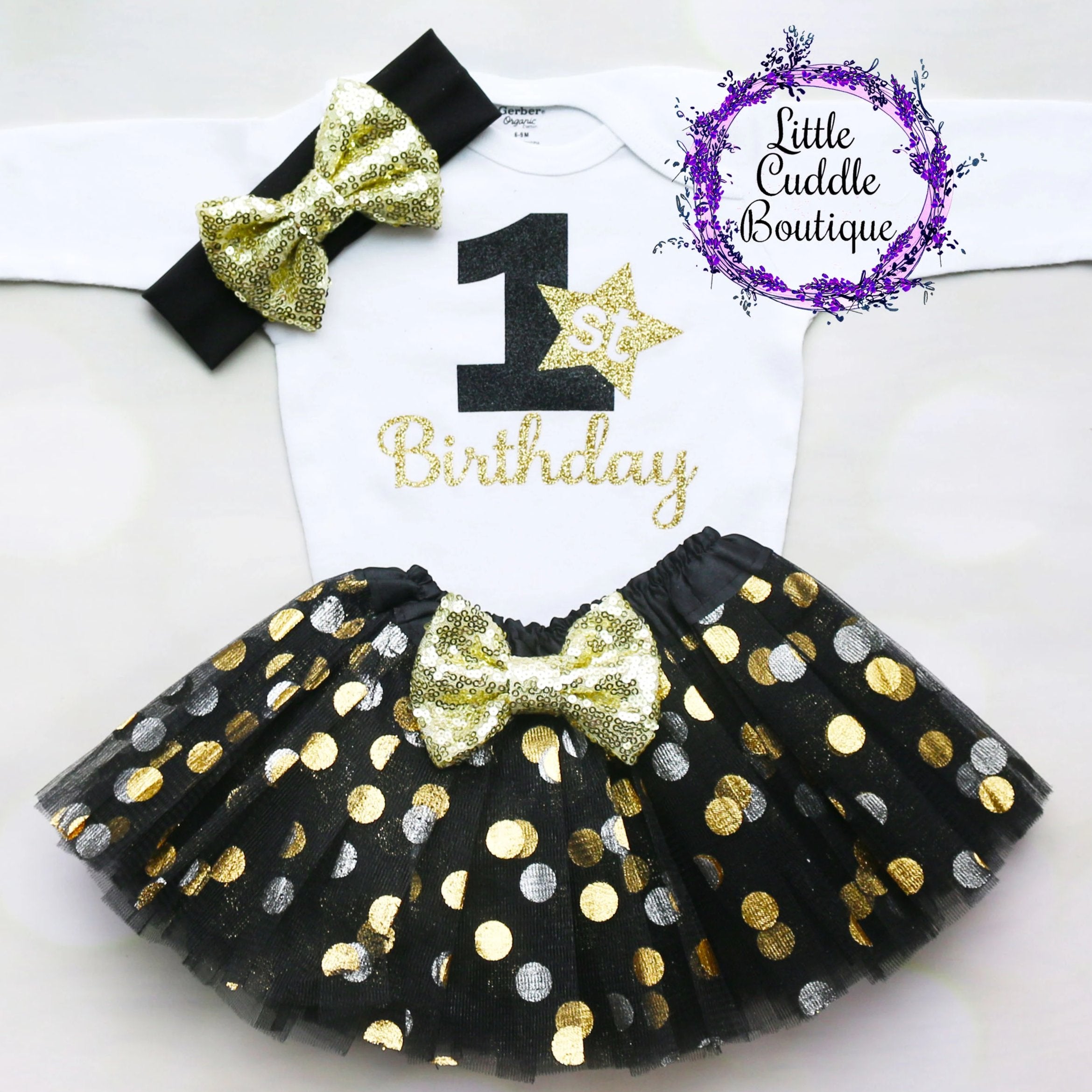 New Year's First Birthday Tutu Outfit-Little Cuddle Boutique