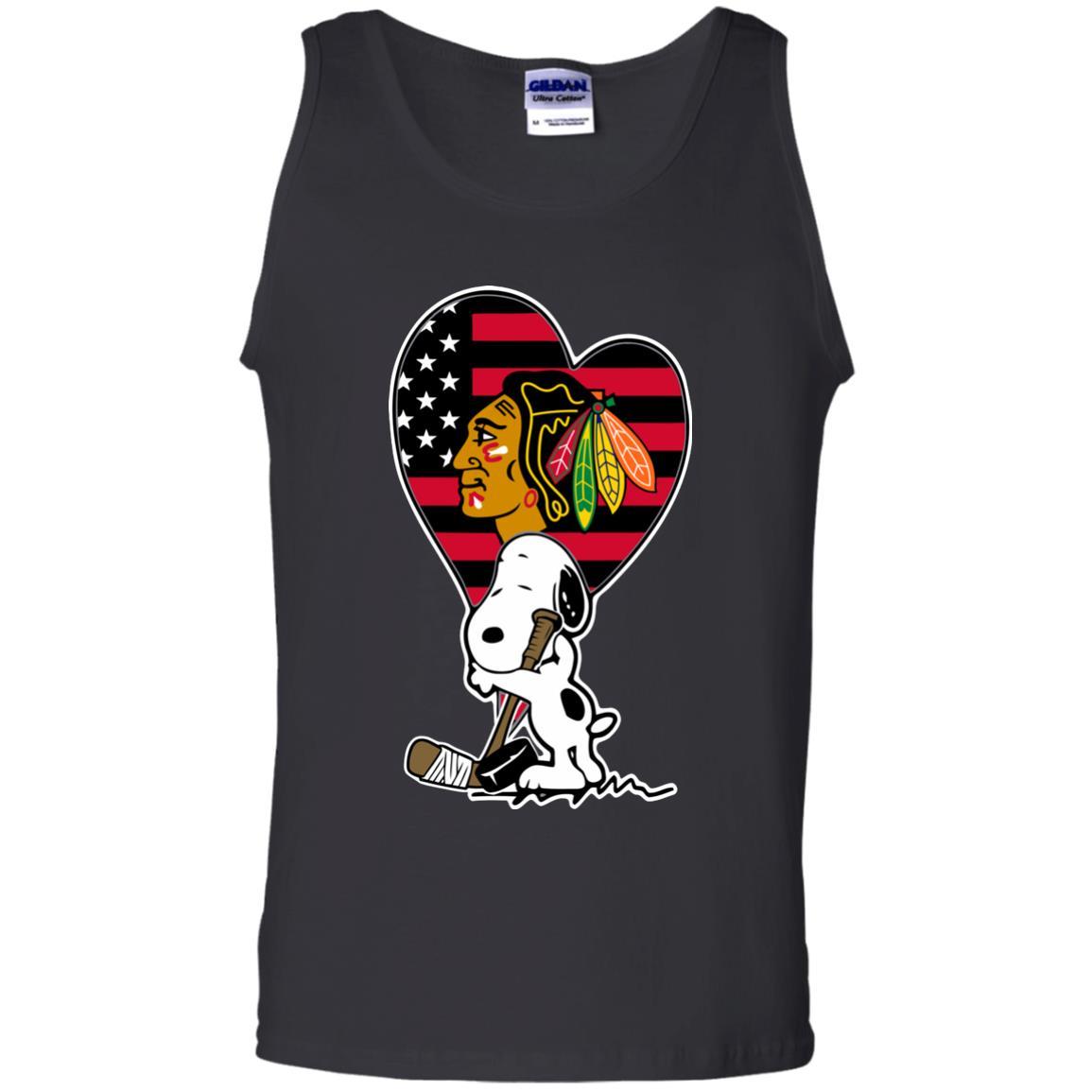 Shirt Chicago Blackhawks Snoopy Hockey Sports Tank Top Shirts