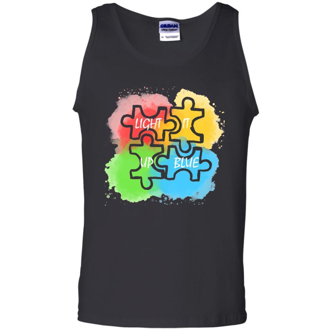 Find Shirt Autism Awareness Light It Up Blue Tank Top