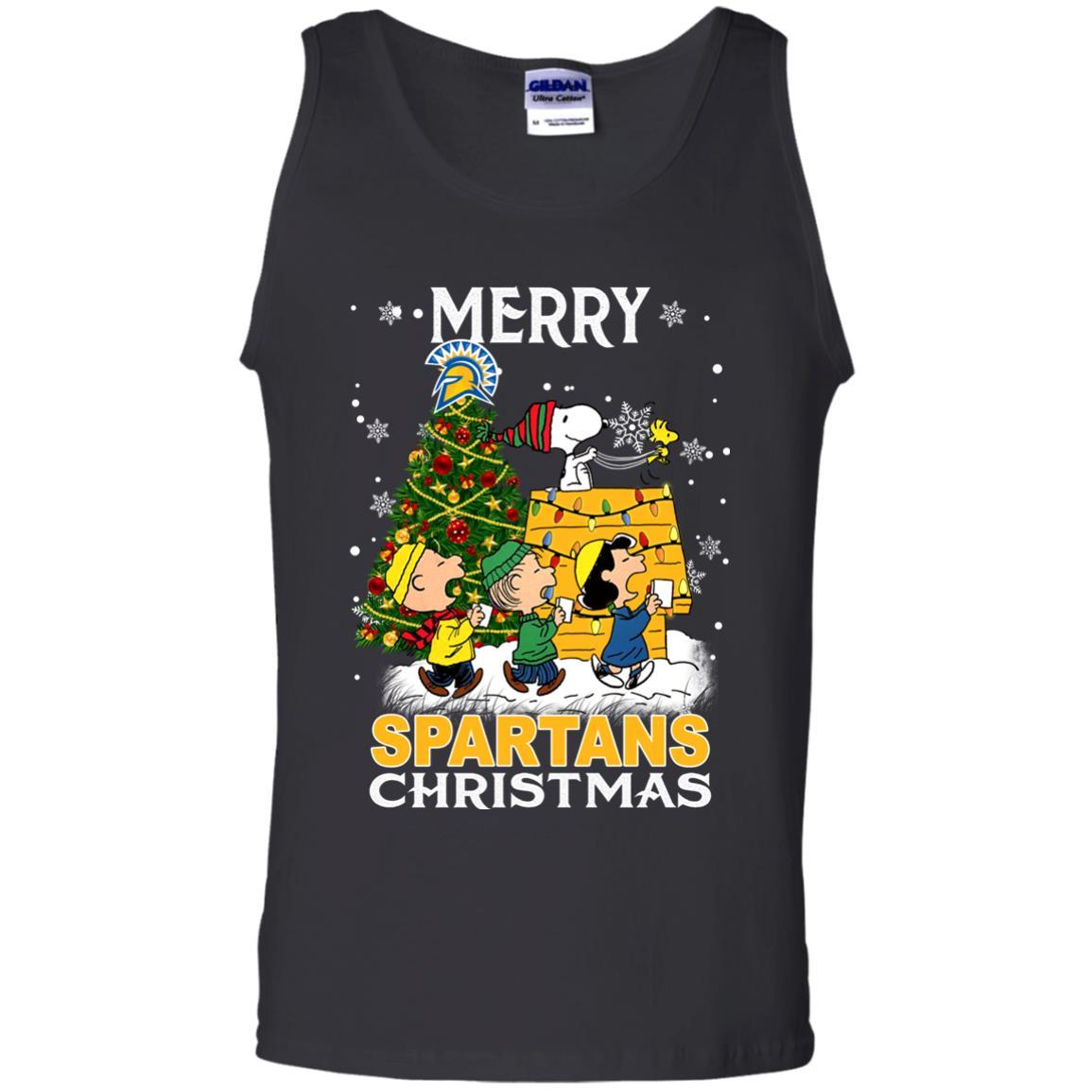 Shirt San Jose State Spartans Snoopy And Friends Merry Christmas Tank Top Shirts