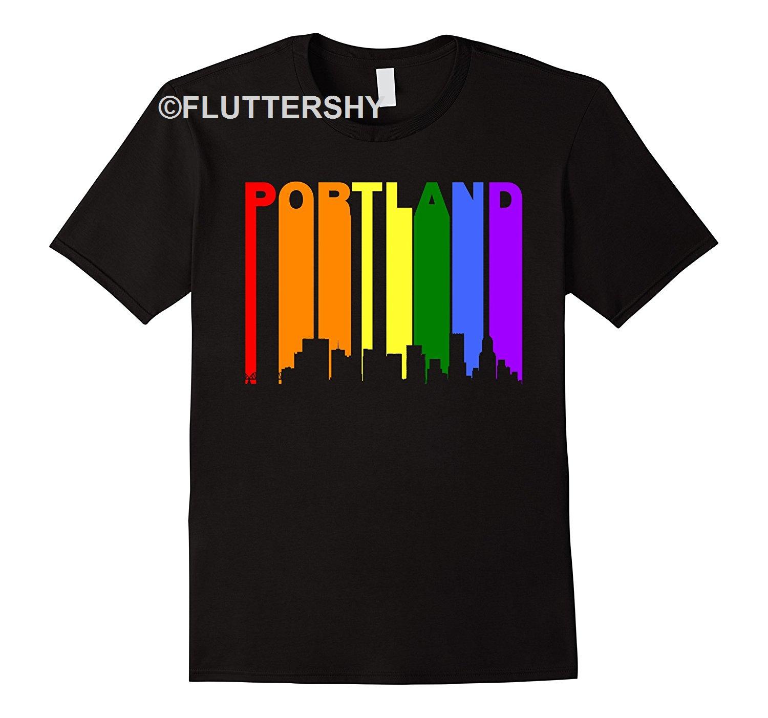 Stupendous Check Out This Awesome Portland Oregon Downtown Rainbow Lgbt Gay Pride T Shirt
