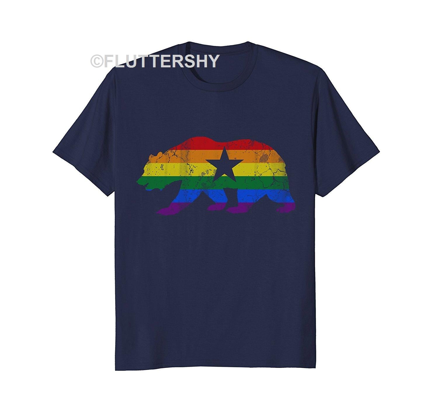 Limited Get Here California Bear Lgbt T-shirt Gay Lesbian Pride Shirt Gift