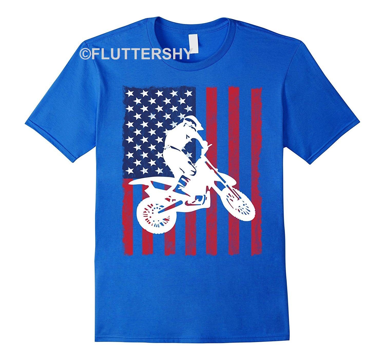 Fabulous Cover Your Body With Amazing Usa Patriotic Dirtbike Motocross T Shirt