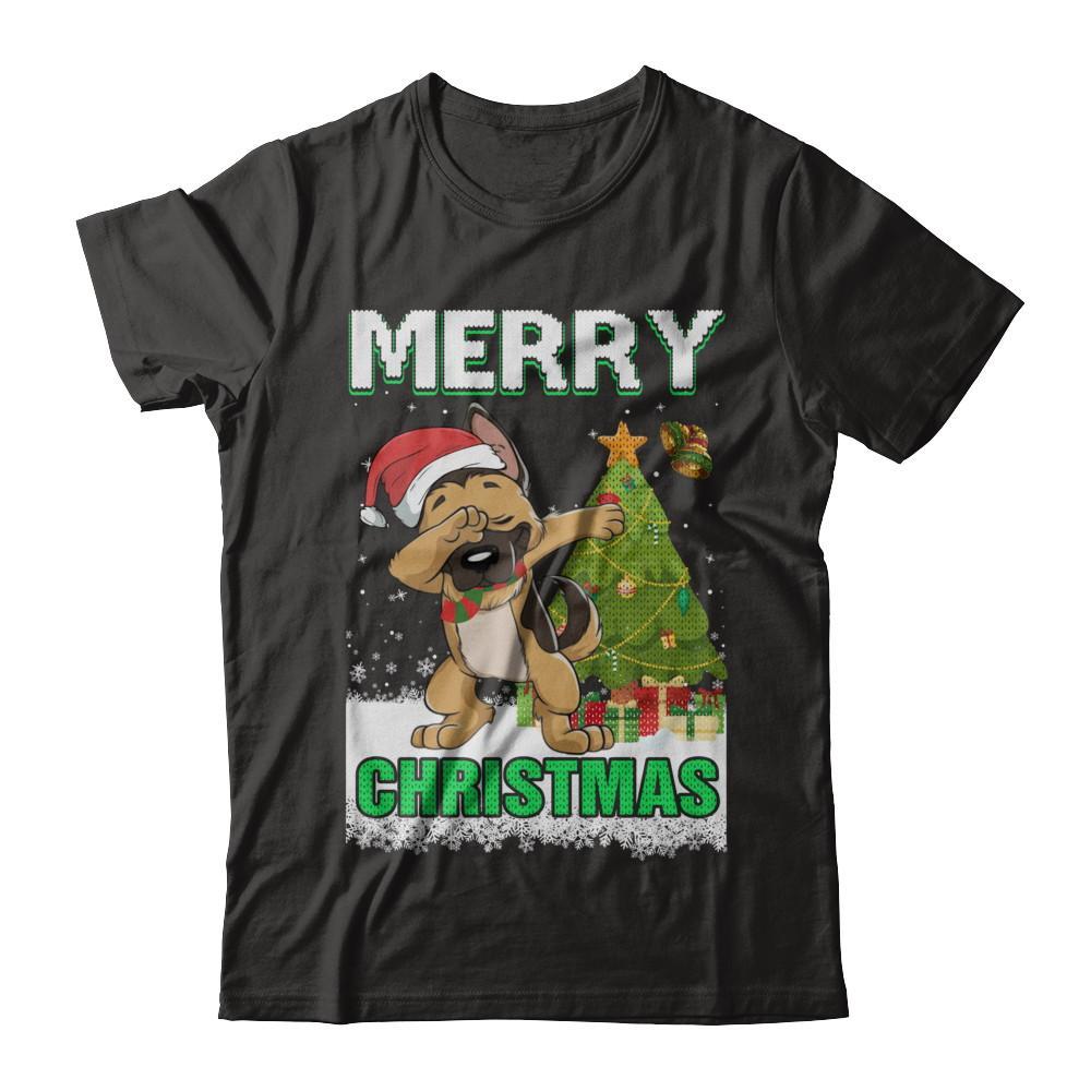 Perfect Cute German Shepherd Claus Merry Christmas Ugly Sweater Shirts