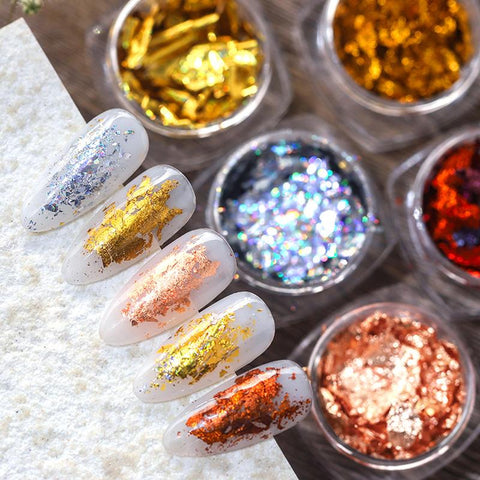 glitter powder nail designs