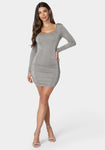 Short Ruched Backless Dress