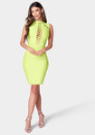 Lace-Up Hidden Back Zipper Bandage Dress