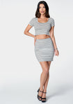 Striped Print Bodycon Dress by Bebe