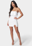 Sophisticated Strapless Short Hidden Back Zipper Bodycon Dress