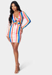 General Print Summer Self Tie Cutout Dress by Bebe