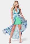 Mesh Flowy General Print Summer Beach Dress/Maxi Dress