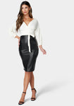 Puff Sleeves Sleeves Off the Shoulder Pencil-Skirt Dress