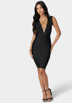 V-neck V Back Bandage Dress/Bodycon Dress/Midi Dress