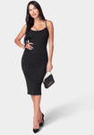 Spaghetti Strap Ribbed Dress by Bebe