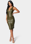 Plunging Neck Bodycon Dress