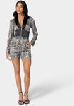 Sophisticated Animal Snake Print Romper