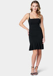 Sophisticated Spaghetti Strap Dress With Ruffles