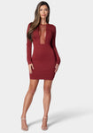 Illusion Plunging Neck Dress