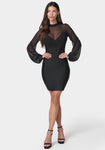 Fitted Mesh Bandage Dress