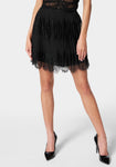 Pleated Chiffon Lace Tier Skirt