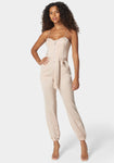 Corset Waistline Polyester Self Tie Jumpsuit