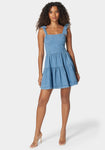Fit-and-Flare Fitted Dress With a Bow(s)