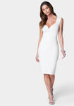 V-neck Plunging Neck Cocktail Bandage Dress