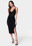 Slit Polyester Dress by Bebe