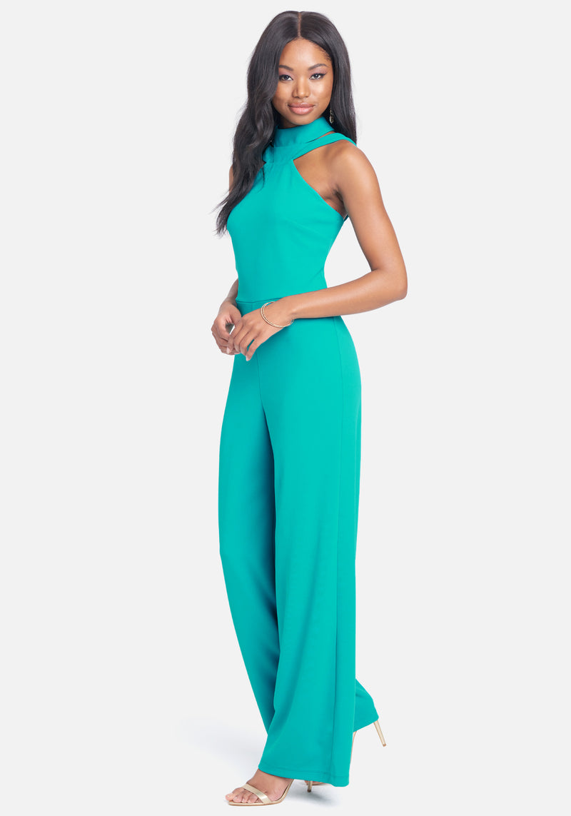 Wide Leg Halter Jumpsuit | bebe