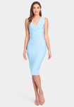 Back Zipper Stretchy Bandage Dress/Midi Dress