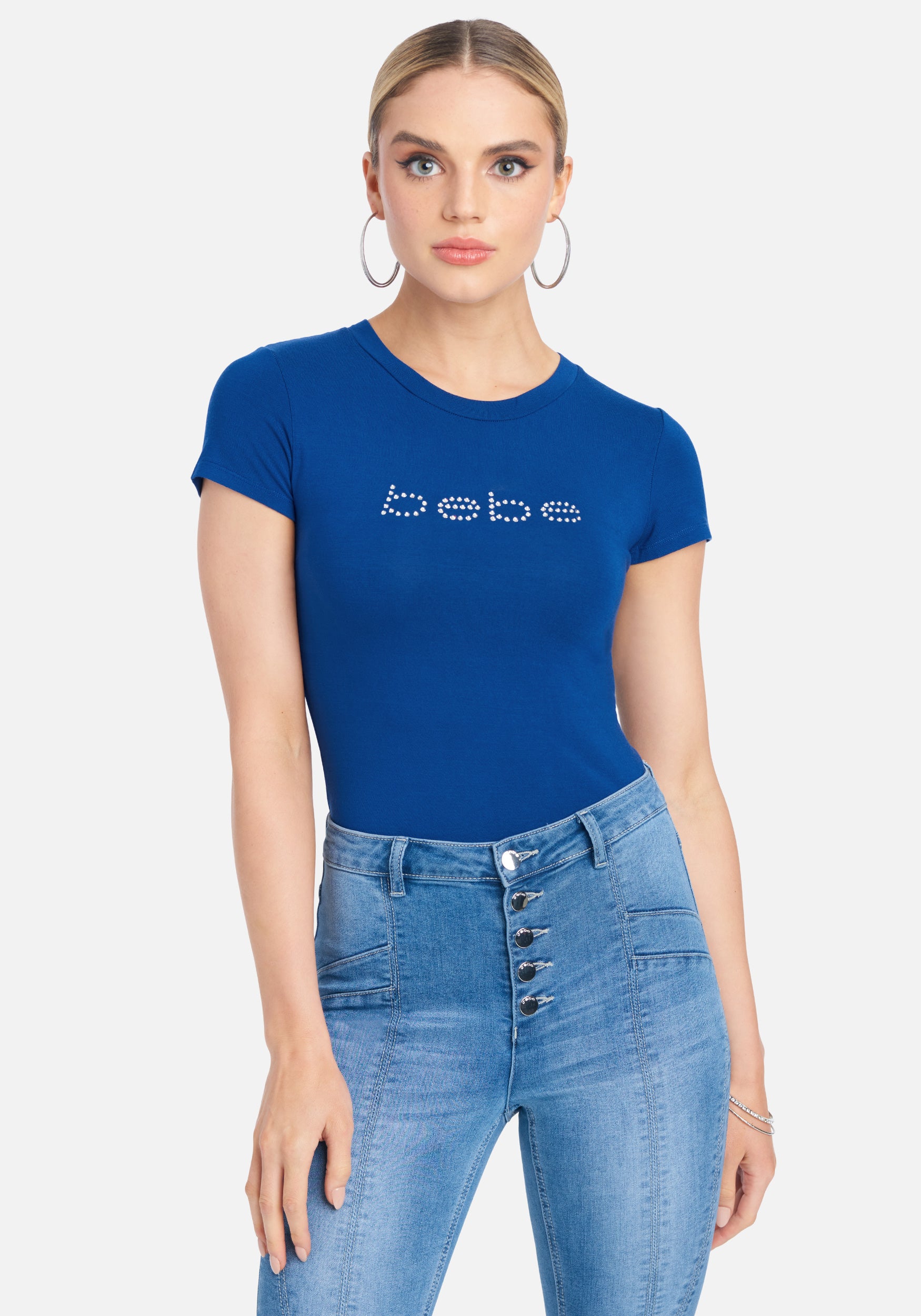 Bebe Logo Rhinestone Top Bebe