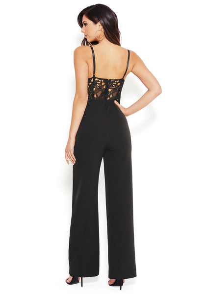 Embroidered Lace Jumpsuit | bebe