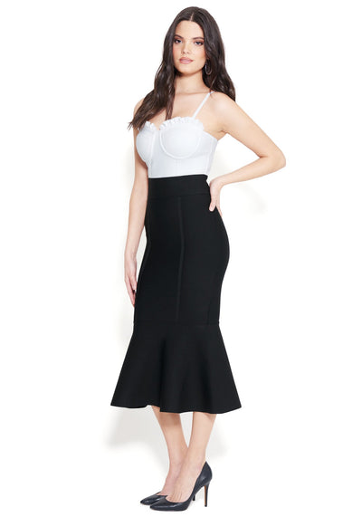 black bandage skirt outfit